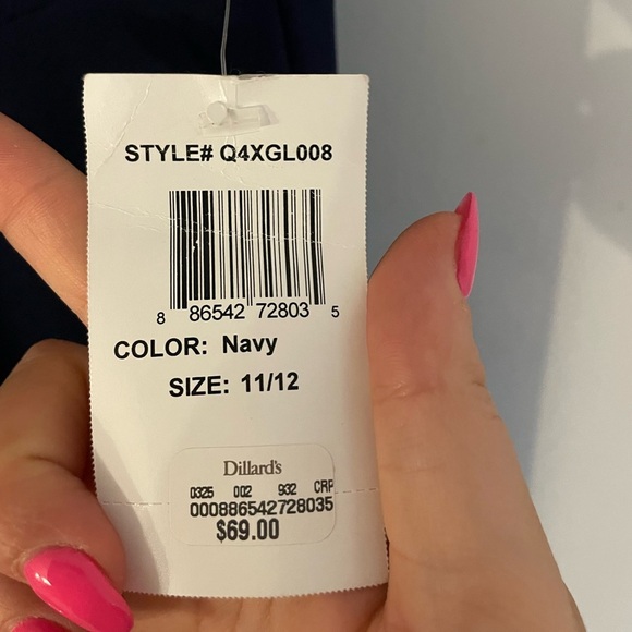 NWT B. Darlin Sleeveless V-Neck Bow-Back Scuba Crepe Fit & Flare Dress - Picture 11 of 11